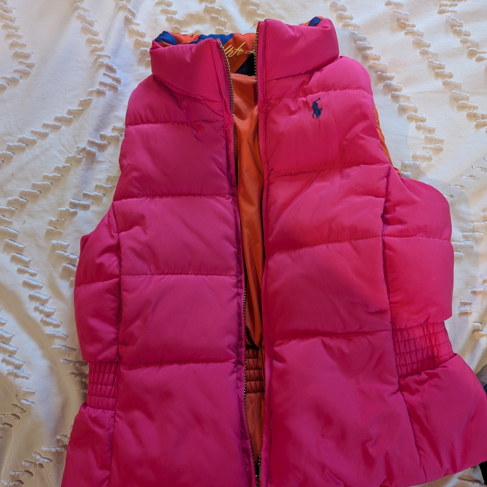 Ralph Lauren Pink & Orange Reversible Puffer Vest